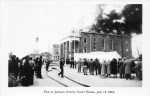 G98/ Jackson Ohio RPPC Postcard 1951 Fire Disaster County Court House 7