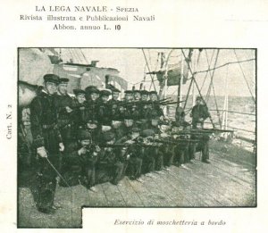 Postcard Italian Royal Navy Sailors Musketeering Exercise