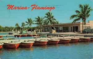 c.1974 Flamingo Marina Boats Dock Truck Everglades Fl. Postcard 2T6-278