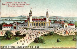 U.S. Government Building, Lewis & Clark Centennial 1905 UDB Vintage Postcard O75