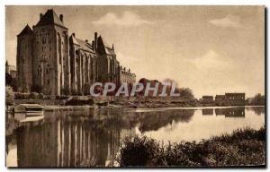 Old Postcard L & # 39Abbaye St Pierre of Solesmes view From the right bank of...