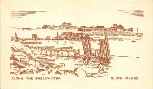 Rhode Island  Block Island,  Along The Breakwater