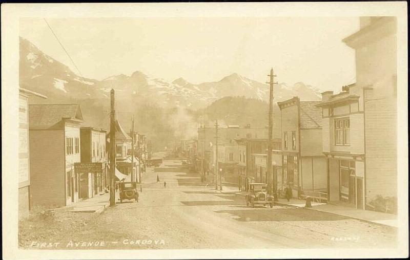 Cordova, Alaska, First Avenue, Cars (1920s) RPPC