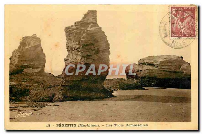 Old Postcard Fenestin Morbihan Les Trois Demoiselles