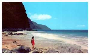 Napali Cliffs Kauai Hawaii Pan American World Airways Issued Postcard