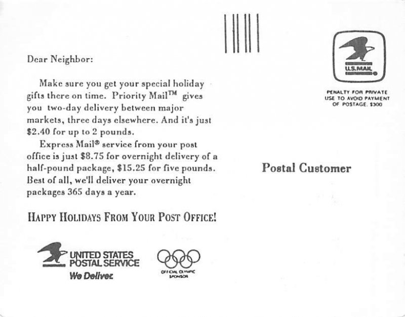 Happy Holidays From Your Post Office, United States Postal Service 