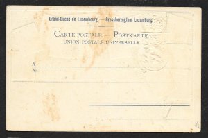 LUXEMBOURG Stamps on Postcard Embossed Shield Unused c1905