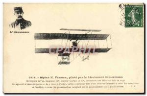 Old Postcard Jet Aviation Farman biplane pilot by Lieutenant Camermann