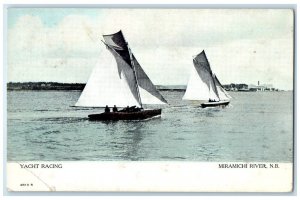 c1910 Yacht Racing Miramichi River New Brunswick Canada Posted Postcard