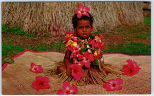 FIJI, South Pacific   NASILAI TROPICANA Resort~Cute LITTLE GIRL Flowers Postcard