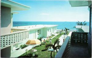 Sea Foam Apartments -view of courtyard from balcony - Ft. Lauderdale FL postcard