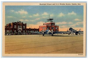 c1940's Municipal Airport & US Weather Bureau Tower Omaha Nebraska NE Postcard