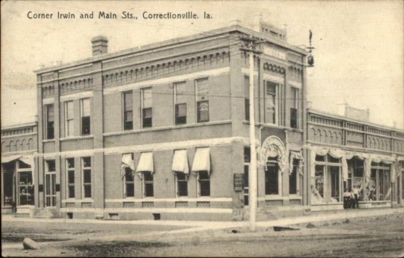 Correctionville IA Irin & Main c1910 Postcard United States Iowa