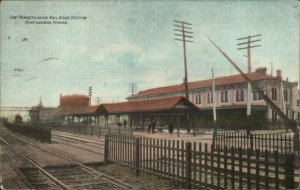 Huntingdon PA RR Train Station Depot c1910 Postcard