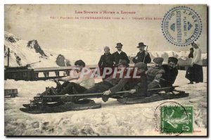 Luchon Old Postcard tray Superbagneres Departure of & # 39un bob (bobsleigh) ...