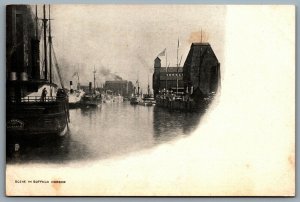 Postcard Buffalo New York c1904 View of Harbor William H. Barnum Ship Sunk 1894