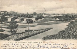 Newark New Jersey NJ~Branch Brook Park Showing New Bridge~1906 Photo POSTCARD