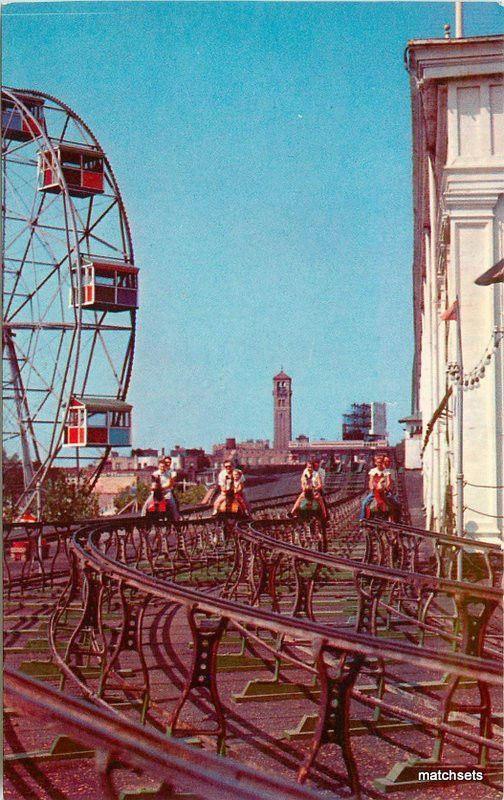 1950s Steeplechase Ferris Wheel Coney Island New York amusement 7457