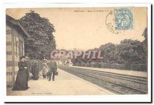 Meulan Postcard Old Dock Station TOP