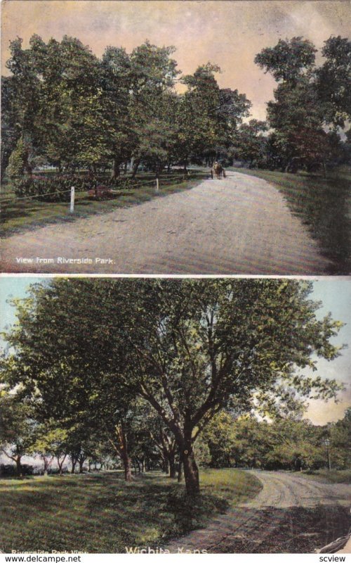 WICHITA , Kansas, PU-1909 ; Split Views of Riverside Park