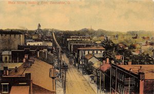 J35/ Zanesville Ohio Postcard c1910 Main Street East Stores Court 252