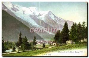 Old Postcard Chamonix and Mont Blanc