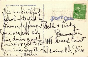 Vtg 1950s University of Virginia Madison Hall YMCA Charlottesville VA Postcard