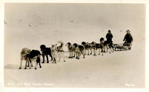 AK - U. S. Mail Team in Alaska   *RPPC          (crease)
