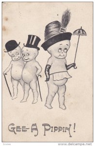 Cupie Dolls, Bowler hat, Top Hat and feathered hat, parasol, walking canes, ...