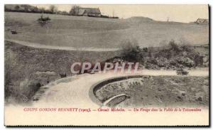 Old Postcard Automotive Gordon Bennett 1905 Michelin Circuit A bend in the va...