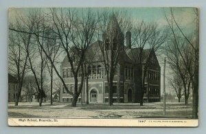 1913 High School Rossville Washington Stamp 1c Edge Illinois Postcard