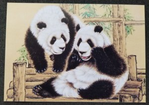 [AG] P244 Malaysia National Zoo Giant Panda Chinese Painting (postcard) *New