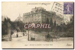 Old Postcard Picturesque Auvergne Royat baths Grand Hotel hitch Donkey Mule