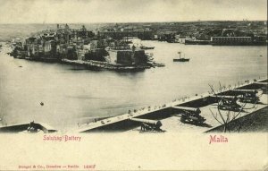 malta, VALLETTA, Saluting Battery (1902) Postcard