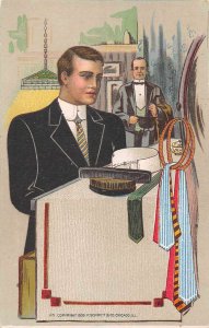 P. Schmudt & Co Advertising Man at Clothing Tie Store Vintage Postcard RR593