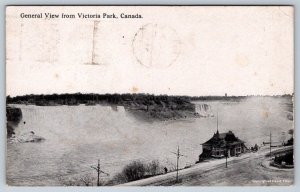 Victoria Park View, Niagara Falls, 1919 Postcard, Conserve Energy Slogan Cancel