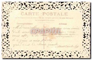 Old Postcard Fancy Embroidery Flowers