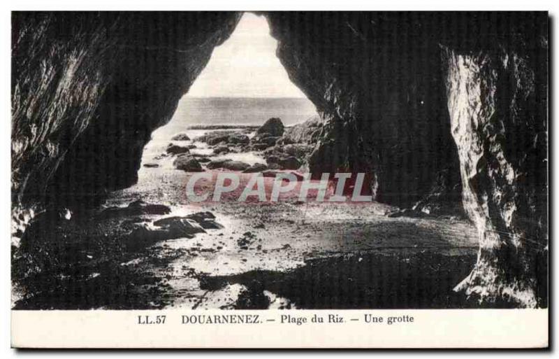 Old Postcard Douarnenez Rice Beach A cave
