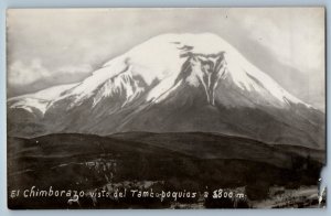 Ecuador Postcard Chimborazo Seen from Tambo Poquios c1910 Antique RPPC Photo