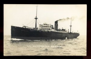bf448 - UK Cargo Ship - Manchester Brigade , built 1918 - postcard B Feilden