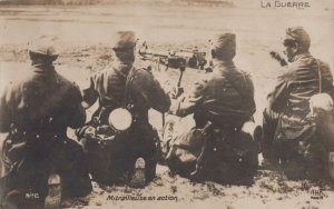 RPPC GERMANY SOLDIERS MACHINE GUN WW1 MILITARY REAL PHOTO POSTCARD (1914)