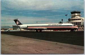 Airplane Jet America McDonnel Douglas Super 80 L.A. Shortcut-Jet Postcard