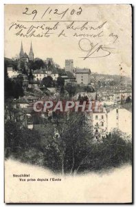 Old Postcard Neuchatel Vue Prize Since L & # 39Evole