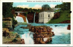 Rainbow Horseshoe Falls Ausable Chasm New York VTG Postcard UNP Unused Vintage 