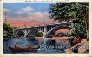Capitol Drive Bridge  - MIlwaukee, Wisconsin WI Postcard