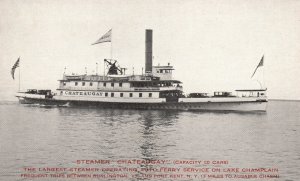 Vintage Postcard Steamer Chateaugay Auto Ferry Service Lake Champlain New York