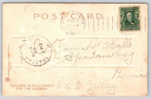 Clapsaddle Easter~Chicks Pour Out Big Egg Shell~Forget-Me-Nots~1907 Embossed PC