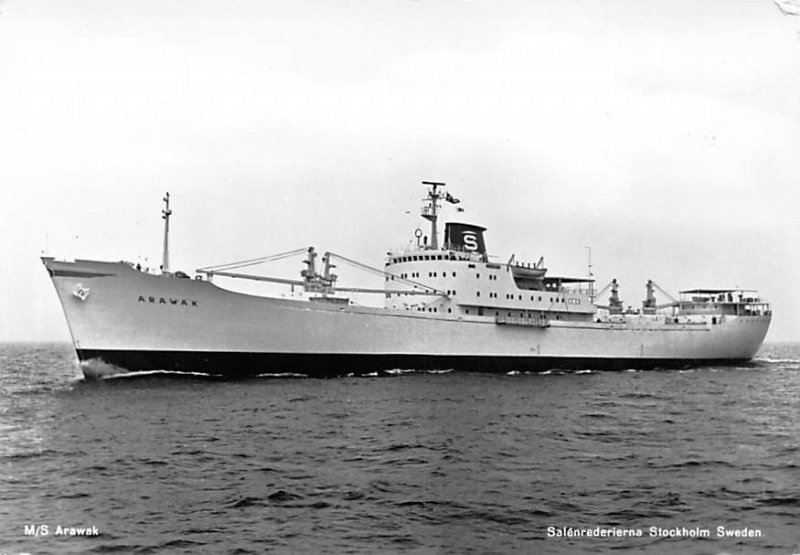 M.S. Arawak Salenrederierna, Stockholm, Sweden M.S. Arawak, Freight Ships Vie...