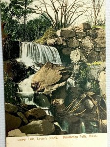 Vintage Postcard 1900's Lower Falls Lover's Brook Middlesex Fells MA