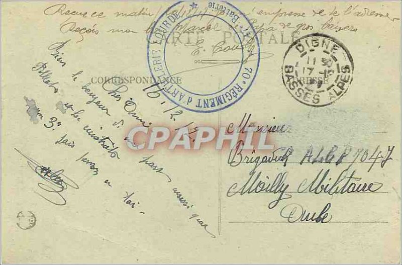 Old Postcard Grenoble General view and the steep Moucherotte